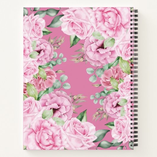 Roze Bloemen Goud Glitter Vrijgezellenfeest Gesche Notitieboek (Achterkant)