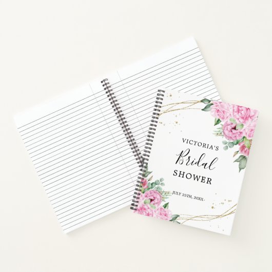 Roze Bloemen Goud Glitter Vrijgezellenfeest Gesche Notitieboek (Binnen)