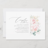 Roze Bloemen Goud Groen Koppels Douche Kaart (Voorkant)