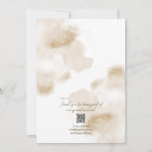 Roze Bloemen Goud Lijst Chic Minimalistische Huwel Kaart (Achterkant)