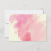 Roze bloemen goud lijst floral boho bruiloft RSVP kaartje (Achterkant)