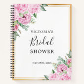 Roze Bloemen Goud Lijst Vrijgezellenfeest Geschenk Notitieboek (Voorkant)