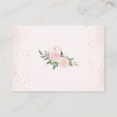 Roze Bloemen Goud Meisje Baby shower Boeken voor B Informatiekaartje (Achterkant)