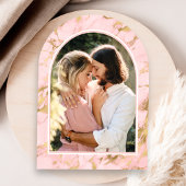 Roze Bloemen Gouden Eiffeltoren Boog Vrijgezellenf Kaart