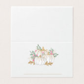 Roze Bloemen Gouden Glitter Pompoen Herfst Party Kaart (Buitenkant ongevouwen)