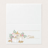 Roze Bloemen Gouden Glitter Pompoen Party Place Ca Kaart (Buitenkant ongevouwen)