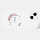 Roze Bloemen Gouden Krans Gepersonaliseerd Case-Mate iPhone Case (Achterkant (horizontaal))