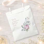 Roze Bloemen Gouden Tekst Wit Bruiloft Bedankzakje (Geknipt)