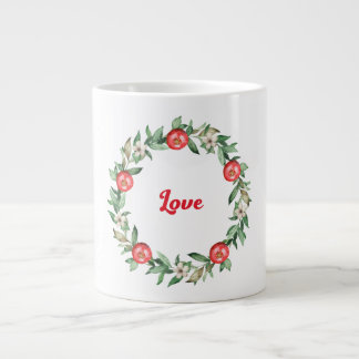 Roze Bloemen Granaatappel Jumbo Liefde Mok