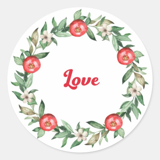 Roze Bloemen Granaatappel Spirituele Stickers - Li (Voorkant)