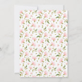 Roze Bloemen Grandmillenial meisje doop uitnodigin Kaart (Achterkant)