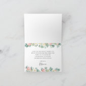 Roze Bloemen Greenery Schattige Koala 1e Verjaarda Bedankkaart (Binnen)