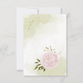  roze bloemen groen botanisch bedankkaart (Achterkant)