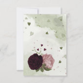 roze bloemen groen botanisch bedankkaart (Achterkant)