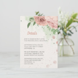 roze bloemen groen botanisch informatiekaartje