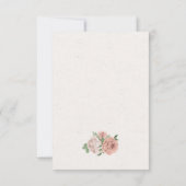 roze bloemen groen botanisch RSVP kaartje (Achterkant)