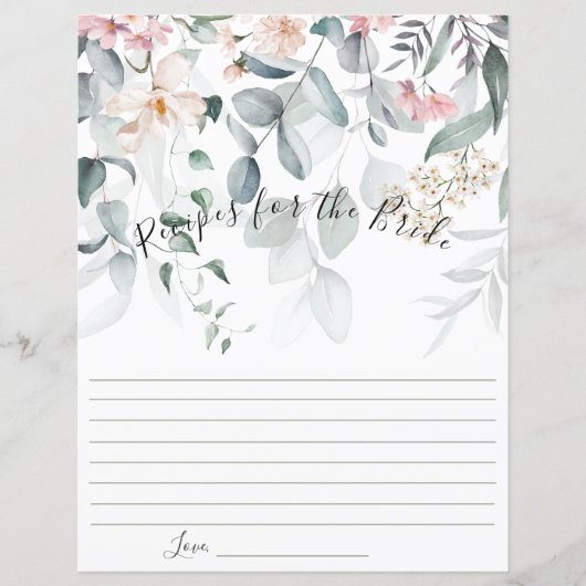 Roze Bloemen Groen Bruid Recept (Voorkant)