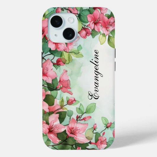 Roze Bloemen Groen Bruiloft Case-Mate iPhone Case (Achterkant)