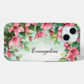 Roze Bloemen Groen Bruiloft Case-Mate iPhone Case (Achterkant (horizontaal))