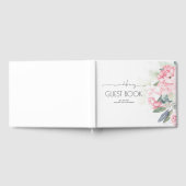  roze bloemen groen bruiloft gastenboek (Volledig)