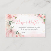 Roze Bloemen Groen Kleine Pompoen Luier Raffle Informatiekaartje (Voorkant)