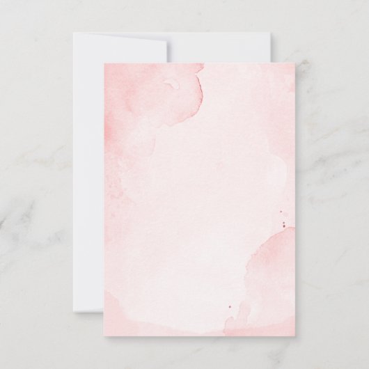 Roze Bloemen Groen Splashes Bruiloft RSVP (Achterkant)