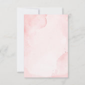 Roze Bloemen Groen Splashes Bruiloft RSVP Kaartje (Achterkant)