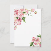 Roze Bloemen & Groen Sympathie Geheugen Dank u kaa Bedankkaart (Achterkant)