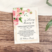 Roze Bloemen & Groen Sympathie Geheugen Dank u kaa Bedankkaart