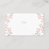 Roze bloemen, groen tabelnummer voor script plaatskaartje (Achterkant)