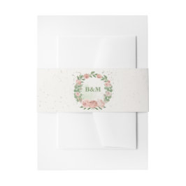 roze bloemen groen voor botanische bruiloft uitnodigingen wikkel