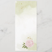 roze bloemen groen voor bruiloft menu (Achterkant)