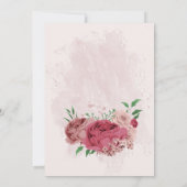 Roze Bloemen Groene bladeren Botanisch Save The Date (Achterkant)