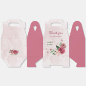 Roze bloemen Groene bladeren bruiloft Bedankdoosjes (Ongevouwen)