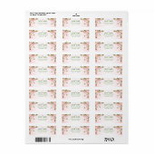 roze bloemen groene bladeren bruiloft etiket (Full Sheet)