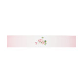 roze bloemen groene bladeren bruiloft uitnodigingen wikkel (Vlak)