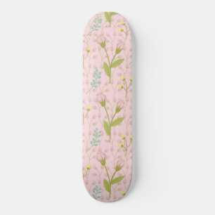 Roze bloemen Groene bladeren Floral Garden Spring Persoonlijk Skateboard