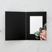 Roze bloemen groene bladeren gouden elementen verj kaart (Binnen)