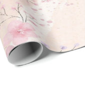 Roze Bloemen & groene bladeren | Moderne bloemsier Cadeaupapier (Rol Hoek)