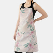 Roze Bloemen & groene bladeren patroon Schort (Insitu)