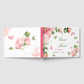 roze bloemen groene bladeren vlinders gastenboek (Volledig)