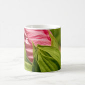 Roze Bloemen Groene Buds Bloemen Liefde Foto Mok (Center)