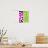 Roze bloemen groene holistische gezondheidsprijs poster (Keuken)