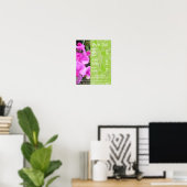 Roze bloemen groene holistische gezondheidsprijsli poster (Thuiskantoor)