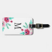 Roze bloemen Groene Leafs Bouquet Design Bagagelabel (Voorkant horizontaal)