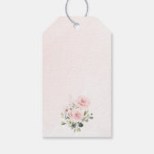Roze Bloemen, Groene Tinten, Boho, Bloemendochterd Cadeaulabel (Achterkant)