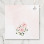 Roze Bloemen, Groene Tinten, Boho, Bloemendoop Bedankjes Labels (Achterkant)