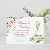 Roze Bloemen Groene Tuintjes Bloemige Brunch & Mou Kaart (Staand voorkant)