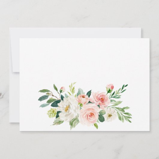 Roze Bloemen Groene Tuintjes Bloemige Brunch & Mou Kaart (Achterkant)