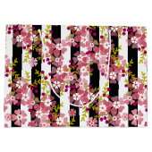 Roze bloemen groot cadeauzakje (Achterkant)